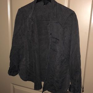 Ash black button down